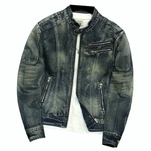 Autumn and Spring New Fashion Trend Vintage American Motorcycle Denim Jacket Men's Loose Sports Plus Size High Quality Outerwear