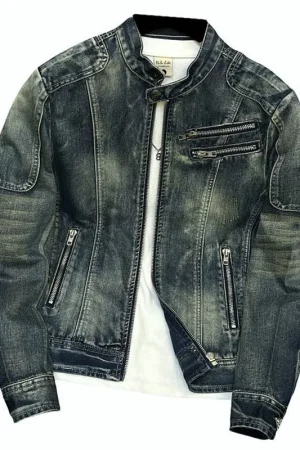 Autumn and Spring New Fashion Trend Vintage American Motorcycle Denim Jacket Men's Loose Sports Plus Size High Quality Outerwear