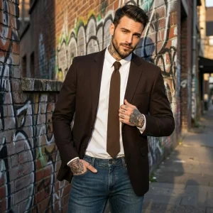 Men's Suede Blazer Jacket Vintage Style Lined Casual Suit Coat Street wear Office Wear M-2XL