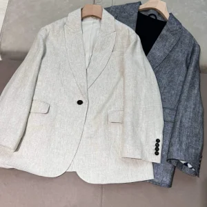 Casual business imported linen early spring thin blazer