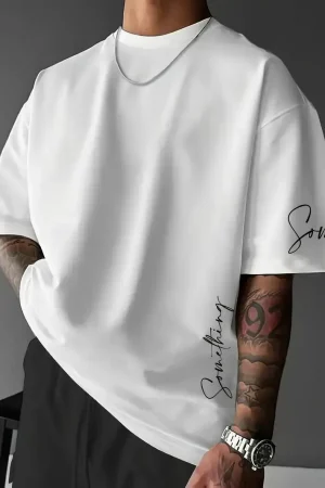 The 2025 summer new men's T-shirt features a casual fashionable comfortable soft and breathable 3D striped pattern print