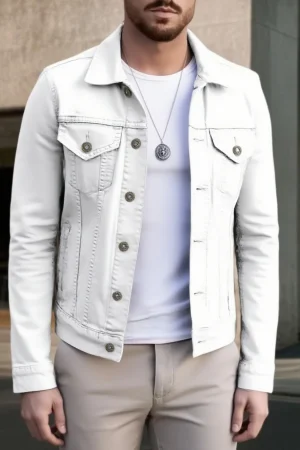 2026 New Men's Casual Denim Jacket Fashion Streetwear Solid Turn down Collar Spring Autumn Jean Outwear Male Daily Coat