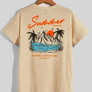 Summer Set Off Again Adventure California Mens T-Shirt Cotton Loose Tee Clothing Fashion Sweat Clothes Oversized Summer Tops