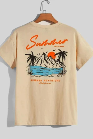 Summer Set Off Again Adventure California Mens T-Shirt Cotton Loose Tee Clothing Fashion Sweat Clothes Oversized Summer Tops