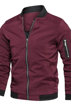 Spring Autumn Men's Bomber Jacket Casual Lightweight Jacket For Men Sports Windbreaker Zip Up Coat with Pockets Clothing